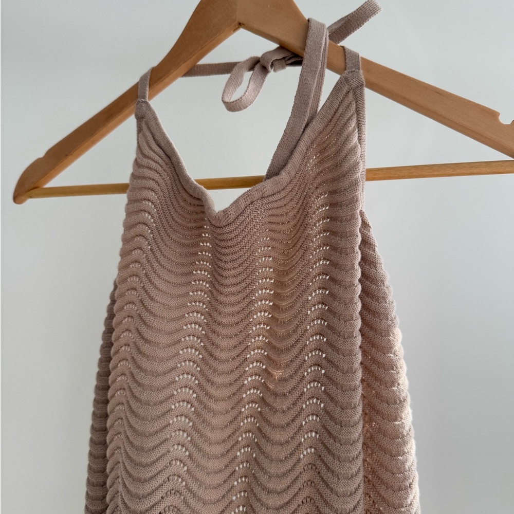 PrettyLittleThing Beige Knit Mini Dress EUC